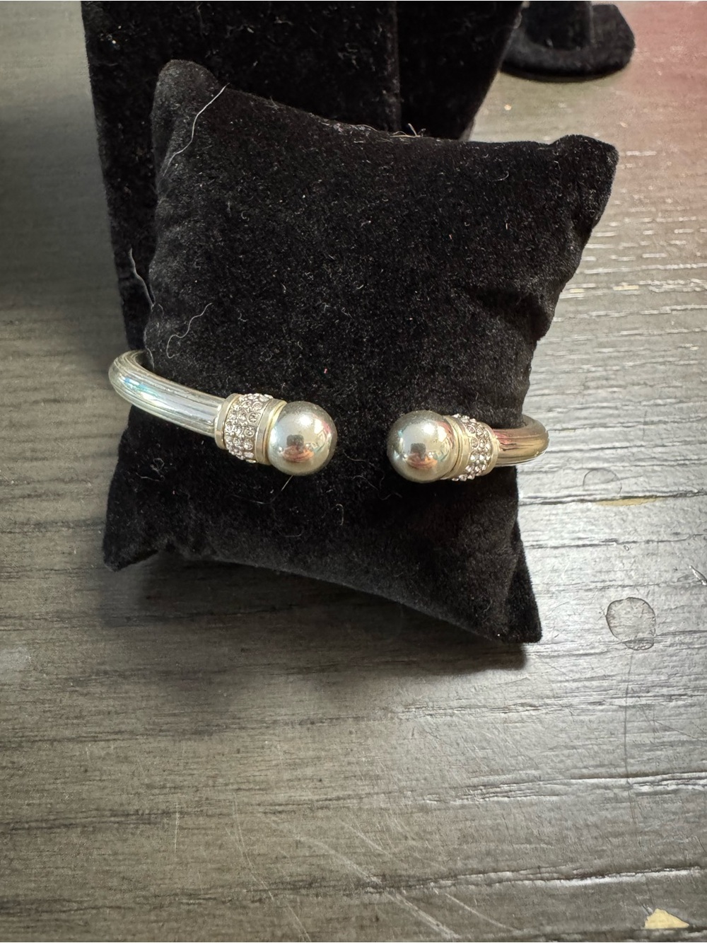 Brighton Silver-Tone Open Cuff Bracelet with Pave Accents